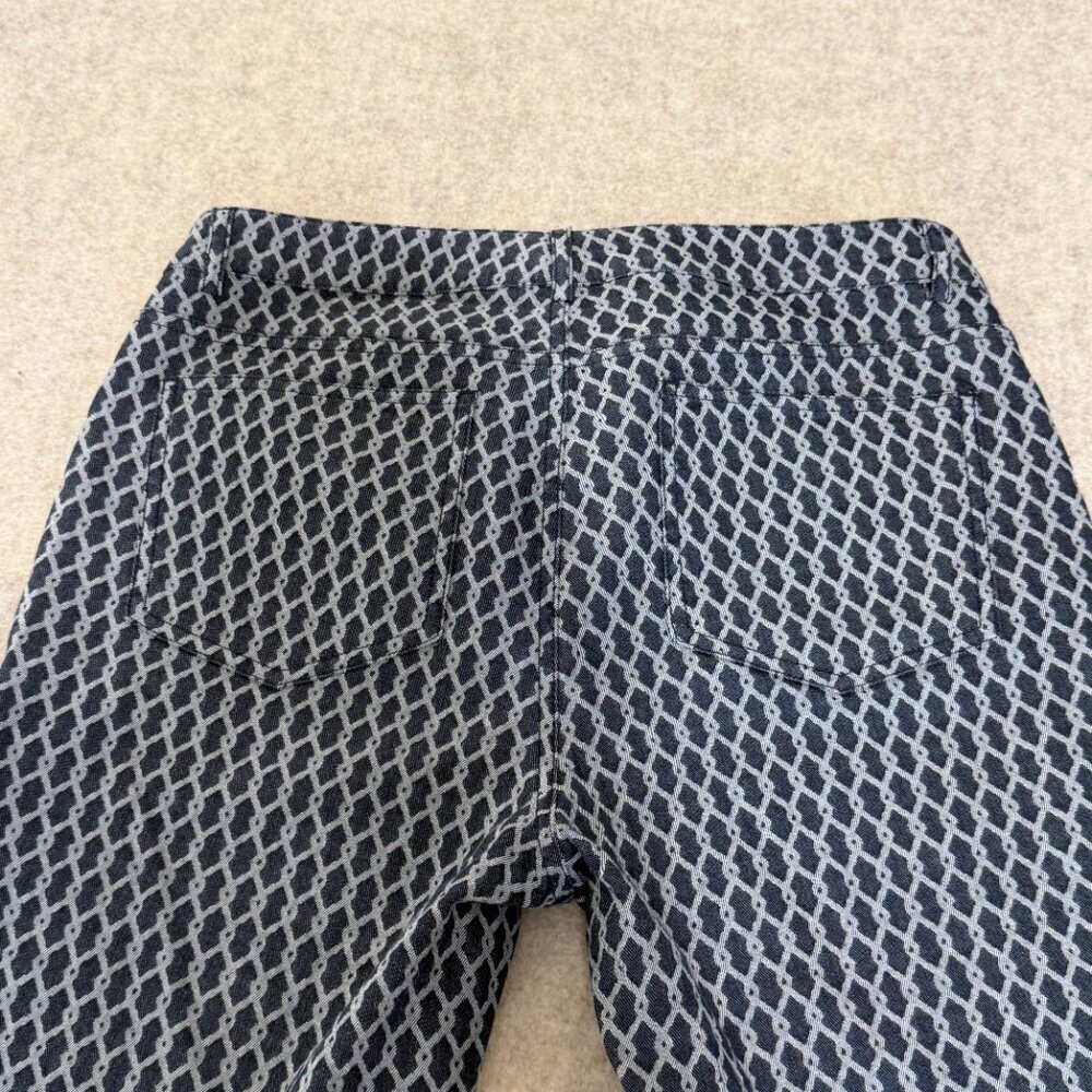 Doncaster Collection Blue Geometric Bootcut Pants Stretch Size 8 - Picture 9 of 13
